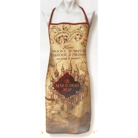 Spoontiques Harry Potter The Marauders Map Chef Apron Cotton Witch Wizard Gift - Picture 1 of 2